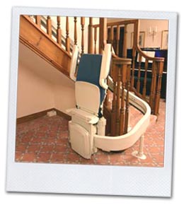 An example of a curved stairlift