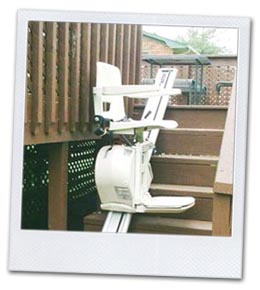 An example of an outdoor stairlift